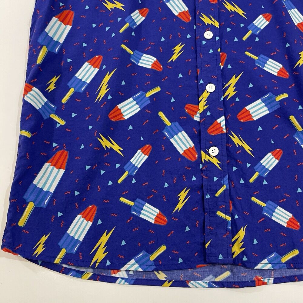 TIPSY ELVES 4TH OF JULY MEMORIAL DAY Popsicle Red White Blue Button Down Shirt L - Picture 3 of 6